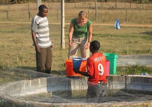 Analyse: Marte Braathen untersucht Wasserqualität (Foto: Morten Sandvik)