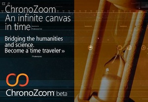 Virtuelle Zeitreise: Von der Gegenwart bis zum Urknall (Foto: ChronoZoom) Virtuelle Zeitreise: Von der Gegenwart bis zum Urknall (Foto: ChronoZoom)