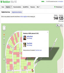 Karte: Nachbarschaft vernetzt sich im Internet (Foto: nextdoor.com)
