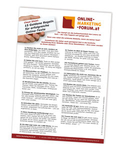 Cheat Sheet: Goldene Regeln für erfolgreiche Online-Texte