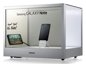 Im Bilde: Verkaufsförderung per Vitrinen-Display (Foto: Samsung Tomorrow)