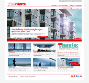 Screenshot Startseite www.glasmarte.at (Copyright: Glas Marte)