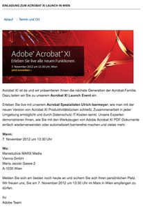 Acrobat XI Einladung (Copyright: Adobe)
