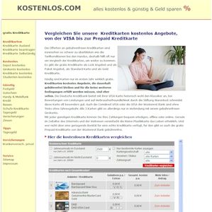 kostenlos.com gibt Verbrauchertipps zum Vergleich für kostenlose Kreditkarten