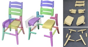 Stuhl-Stückelung: Die Teile sind baufertig (Foto: princeton.edu, L. Luo)