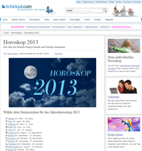 Horoskop 2013 (Copyright: schicksal.com)