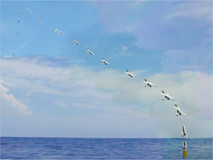 Zeitraffer: Drohnenstart per Trägerboje (Foto: NAVSEA-AUTEC)