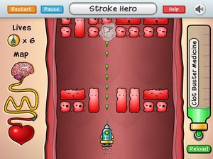 Arterien-Kampf: klärt Kinder über Schlaganfall-Symptome auf (Screenshot: pte) Arterien-Kampf: klärt Kinder über Schlaganfall-Symptome auf (Screenshot: pte)