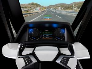 Auto-Innenansicht: modernes Display für Fahrer (Foto: Mitsubishi Electric)