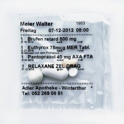 Praktische Medikamenten-Blister (Copyright: Adler-Apotheke Winterthur)