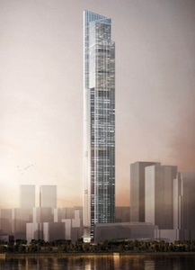 Entwurf: das geplante CTF Finance Centre in Guangzhou (Foto: hitachi.com)