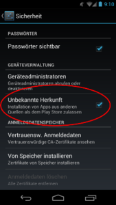 Android-Sicherheitseinstellungen (Copyright: IKARUS Security Software)