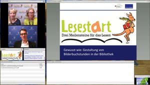 Die Referentinnen der Stiftung Lesen im Webinar-Studio (Foto: VBM)