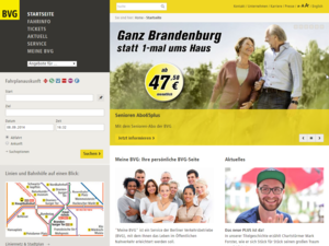 BVG-Webseite: Screenshot (Copyright: BVG)