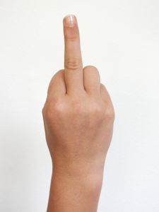 Mittelfinger: Beleidigungen im Social Web Alltag (Foto: pixelio.de/Thommy Weiss) Mittelfinger: Beleidigungen im Social Web Alltag (Foto: pixelio.de/Thommy Weiss)