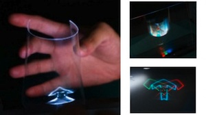 Spezialfolie: Glasflächen werden zu 3D-Displays (Foto: omron.com)