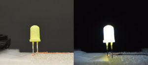 LEDs: neue Beschichtung macht das Licht wärmer (Foto: rutgers.edu, Zhichao Hu)