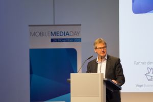 Stefan Rühling (Vogel Business Media) auf dem Mobile Media Day (Foto: BayMS)