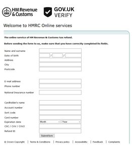 Gefälschtes Steuerformular (Screenshot)