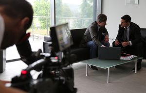 Dr. Raino Petricevic und Clemens Launer beim Dreh für das ZDF (Fotos: ebm-papst)