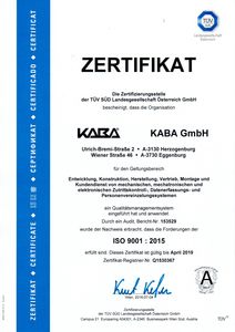 ISO-Zertifikat (Foto: Kaba)