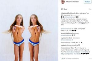 Erotische Pose: sorgt für Empörung (Foto: instagram.com/Frilledneck Fashion)