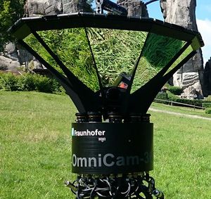 Satellitenübertragung mit 360-Grad-Kamera auf der IBC (Foto: hihi.fraunhofer.de)