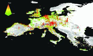 Landkarte: Schützenswertes ist rot (Foto: Center for Geospatial Analytics, NCSU)