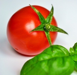 Tomate und Basilikum: fördern Gesundheit (Foto: pixelio.de, Andreas Hermsdorf)