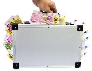 Geldkoffer: Ausgaben für Social-Media steigen (Foto: pixelio.de, T. Wengert)