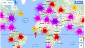 Digitale Weltkarte: zeigt Antisemitismus in Echtzeit (Foto: jwrp.org/ministry)