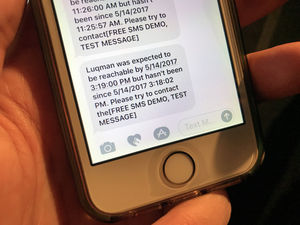 Alarmierung: SMS benachrichtigt Notfallkontakt (Foto: bit.ly/2pMJHZd)