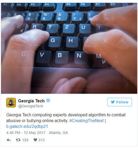 Tastatur: Tippen Finger rassistisches Wort? (Foto: twitter.com/GeorgiaTech)