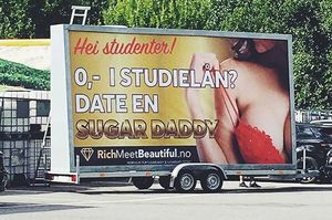 Werbung von RichMeetBeautiful: Geld gegen Jugend (Foto: freethem.no)