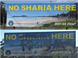 Anti-Scharia-Plakat vorher und nachher (Foto: facebook.com/sunnycoastsafe)