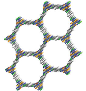 Aufbau des Speichers: Eisen ist orange, Kohlenstoff grau (Grafik: berkeley.edu)