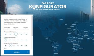 Paradies-Konfigurater führt zum persönlichen idealen Ort (Quelle: SAS)