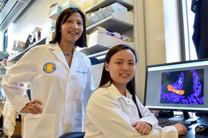 Meera G. Nair (l.) und Jessica Jang im Medizinlabor (Foto: ucr.edu, Ross French)