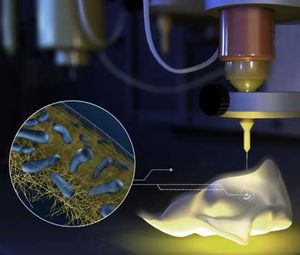 3D-Drucker werden zu biochemischen Minifabriken (Illustration: Bara Krautz)