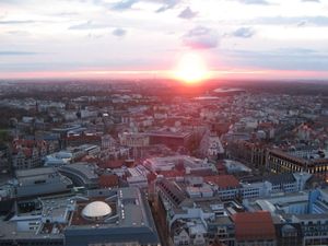 Leipzig von oben: Umweltzone zahlt sich aus (Foto: Femek, pixelio.de)
