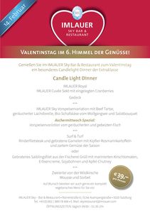 Valentinstag im 6. Himmel der Genüsse (Foto: IMLAUER Hotels & Restaurants)