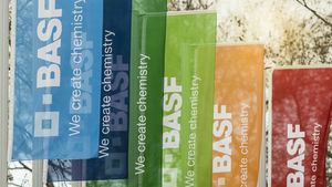 BASF-Fahnen: Unternehmen hat Verdachtsfall selbst gemeldet (Foto: basf.de)