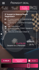 Luxus-Sonderangebot: Kann nochmals unterboten werden (Foto: midnightdeal.at)