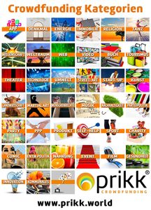 Auf PRIKK kann man unter 39 Crowdfunding-Kategorien wählen (Foto: PRIKK GmbH)