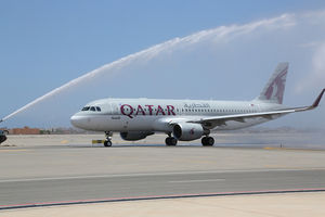 Wassertaufe am Salalah International Airport (Foto: Qatar Airways)