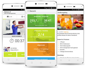 Die go4health-App mit dem neuen Schrittzähler (© go4health)