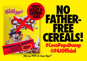 Protest: Väter unerwähnt auf Kellogg's-Packungen (Foto: twitter.com/F4JOfficial)