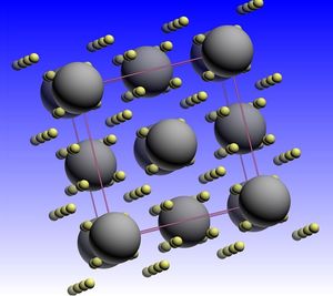 Struktur des Lanthan-Hydrid-Supraleiters (Grafik: Drozdov et al., uchicago.edu)
