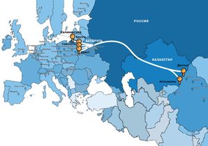 Neue Seidenstraße: von Europa über Russland nach China (Foto: utlc.com)