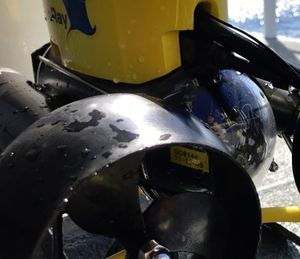 Erweiterter Muschelschutz-Roboter vor dem Tauchgang (Foto: dtu.dk) Erweiterter Muschelschutz-Roboter vor dem Tauchgang (Foto: dtu.dk)